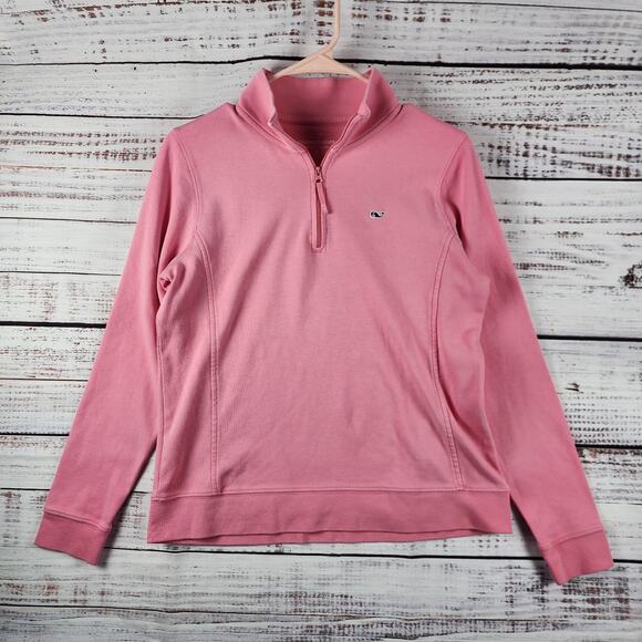 Vineyard Vines Tops - Vineyard Vines Women’s Shep Shirt Small Pink 1/4 Zip Pullover Whale Logo Cotton